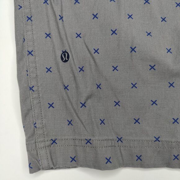 Lululemon Mens 38" Casual Chino All Over Print 10" Inseam Shorts Gray Logo Golf - Picture 3 of 6